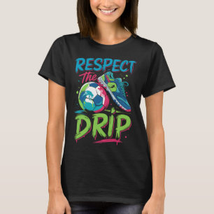 Fotbollsdränerande smältande glass respektera drop t shirt