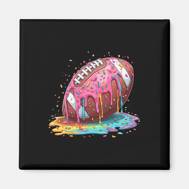 Fotbollsdropp för lineman Wr Qb Rb Ice Cream Sprin Magnet (Framsidan)