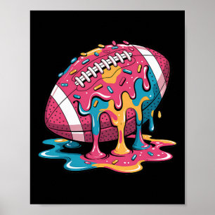 Fotbollsdropp för lineman Wr Qb Rb Ice Cream Sprin Poster