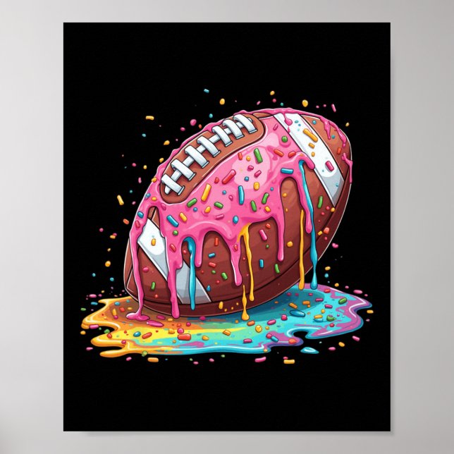 Fotbollsdropp för lineman Wr Qb Rb Ice Cream Sprin Poster (Framsidan)