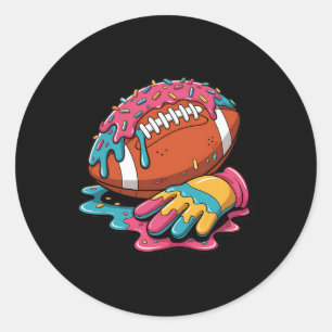 Fotbollsdropp Wr Lineman Qb Rb Db Ice Cream Footba Runt Klistermärke