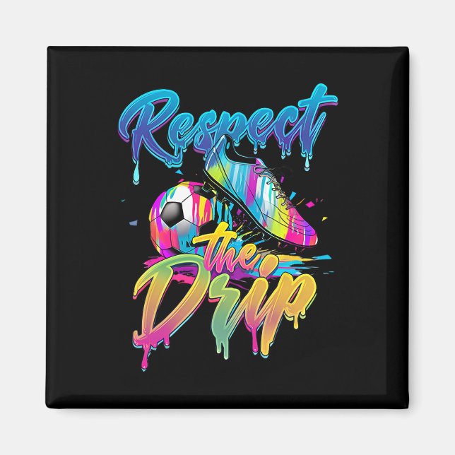 Fotbollsdroppar Pojkar Glass Drip Ungdom Respekt  Magnet (Framsidan)
