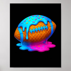 Fotbollsdroppe Glass Droppande Pojkar Vaffelkägla Poster