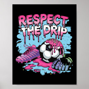 Fotbollsdroppe Glass Respekt För Droppen Fotbollss Poster
