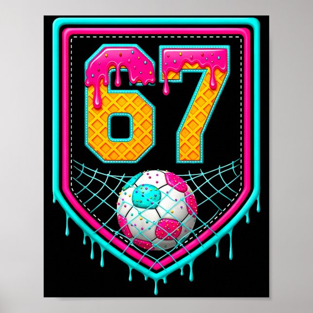 Fotbollsdroppe Nummer 67 Fotbollsspelare  Poster (Framsidan)