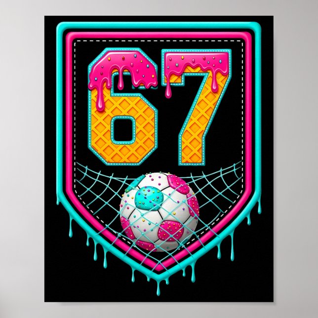 Fotbollsdroppe Nummer 67 Fotbollsspelare  Poster (Framsidan)