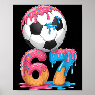 Fotbollsdroppe Nummer 67 Pojkfotbollsspelare 67 Poster