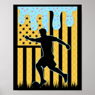 Fotbollsdroppe Pojkar Drippande Glass Amerikansk F Poster