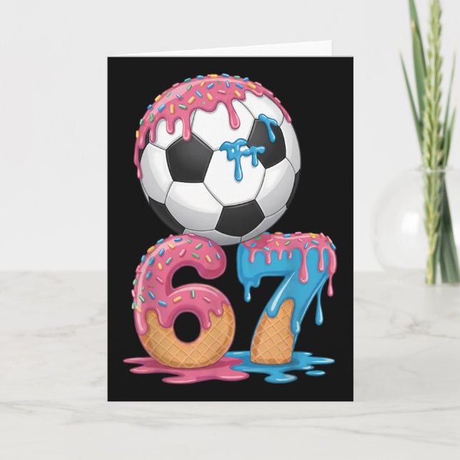 Fotbollsdryp Nummer 67 Pojkar Fotbollsspelare 67 _ Kort (Framsida)