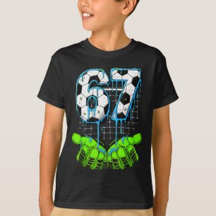 Fotbollsdrypp 67 Sex Sju Roligt Gen Alpha Meme 6 7 T Shirt