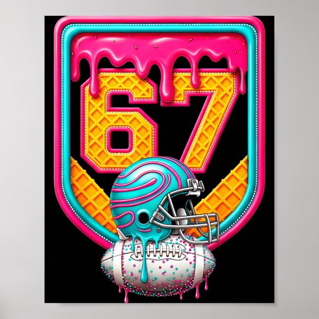 Fotbollsdrypp Nummer 67 Fotbollsspelare  Poster (Framsidan)