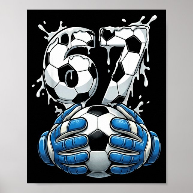 Fotbollsdrypp Nummer 67 Pojkar Fotbollsmålvakt 67  Poster (Framsidan)