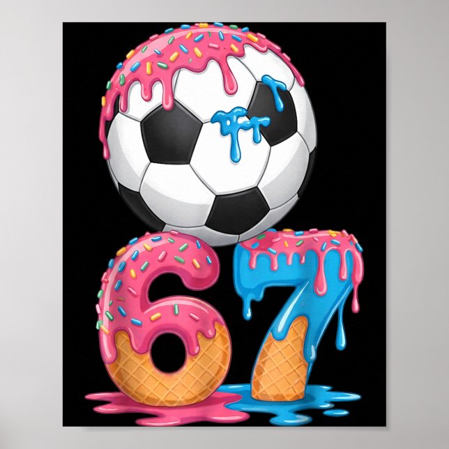 Fotbollsdrypp Nummer 67 Pojkfotbollsspelare 67  Poster (Framsidan)