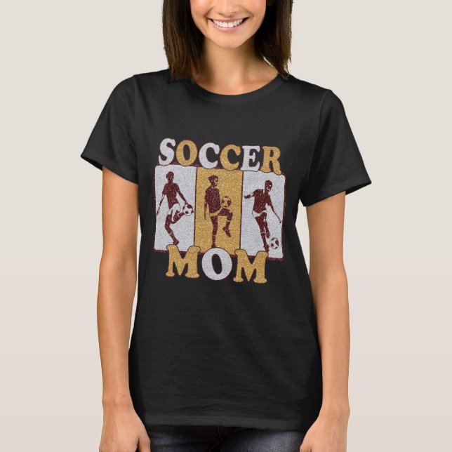 Fotbollseffekt Mamma Glitter T-shirt (Framsida)