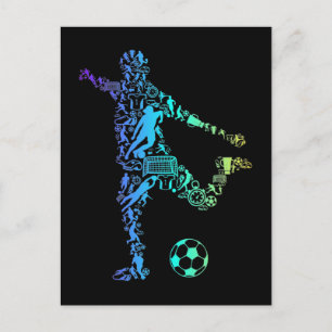 Fotbollselement Scorare Fotbollsspelare Vykort