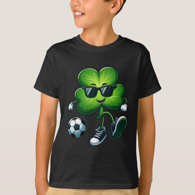 Fotbollsentusiaster Spelare St Patricks Day Shamro T Shirt (Framsida)