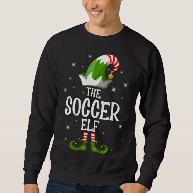 Fotbollsfamiljen Elf som matchar jul Lång Ärmad Tröja (Framsida)