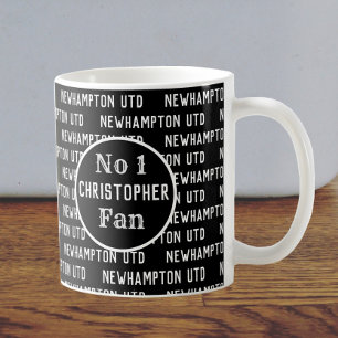Fotbollsfan eller supporter för fotboll svart & vi kaffemugg