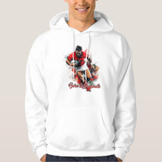Fotbollsfans grafik och text hoodie
