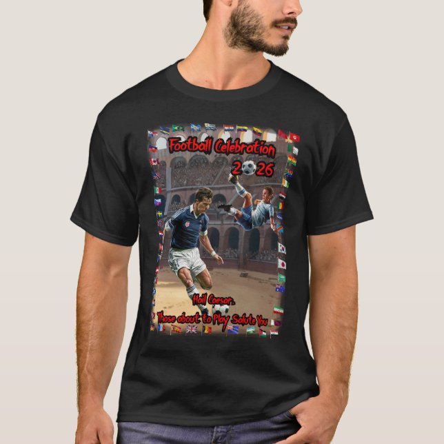 Fotbollsfirande 2026 på svart t shirt (Framsida)
