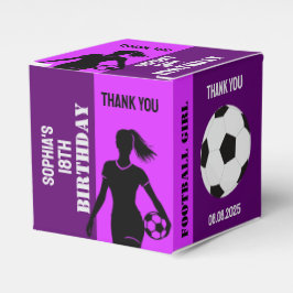 Fotbollsflicka, fotbollsspelargåva, födelsedagsfav presentaskar