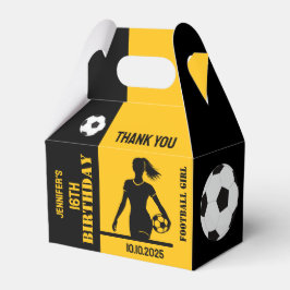 Fotbollsflicka, fotbollsspelargåva, födelsedagsfav presentaskar