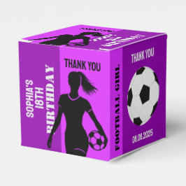 Fotbollsflicka, fotbollsspelargåva, födelsedagsfav presentaskar