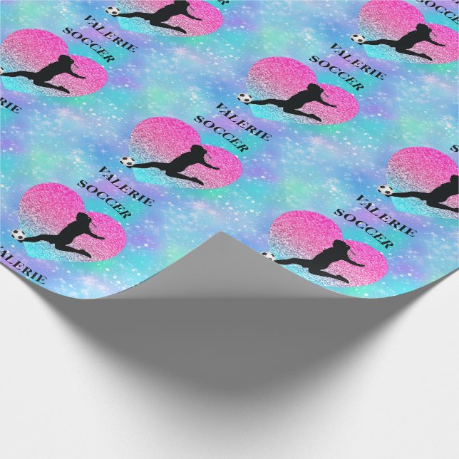 Fotbollsflickor Heart Winter Spirit Presentpapper (Hörn)