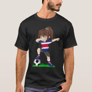 Fotbollsflickor i Costa Rica Jersey Flagga Women T Shirt