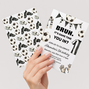 Fotbollsfödelsedag - Bror Det är speltid Inbjudningar