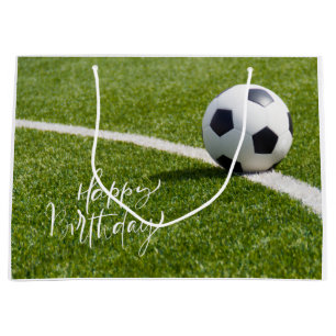 Fotbollsfödelsedag med boll och Grattis på födelse