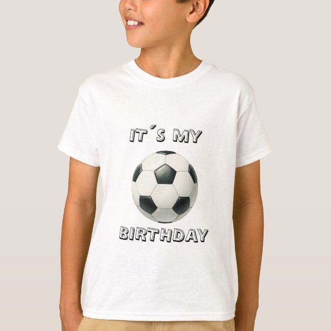 Fotbollsfödelsedags T-Shirt - Redigerbar tröja (Framsida)