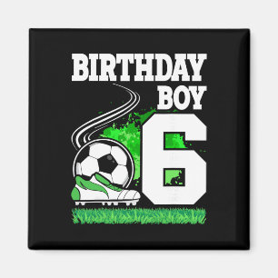 Fotbollsfödelsedagsfest - 6 år gammal pojke - 6-år magnet