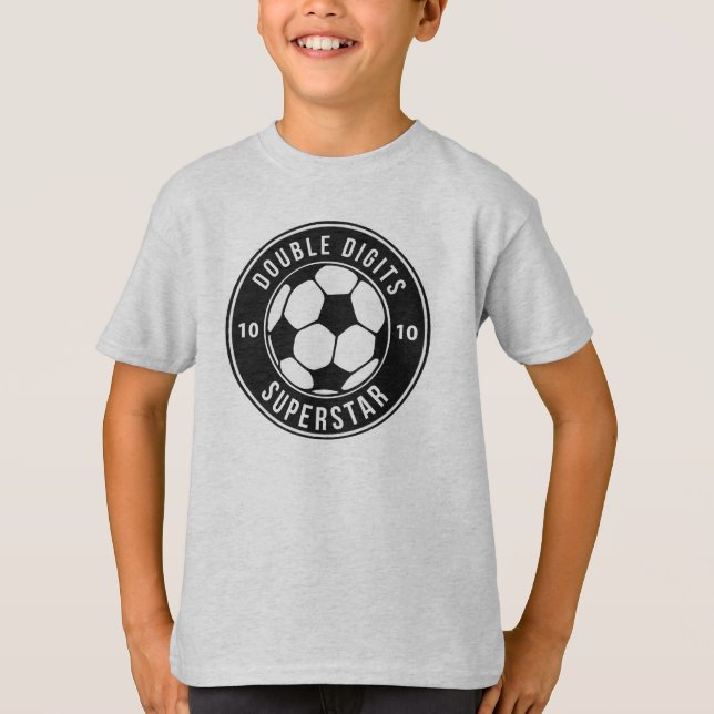 Fotbollsformat Dubbla Superstar 10:e BIRTHDAY T Shirt (Framsida)
