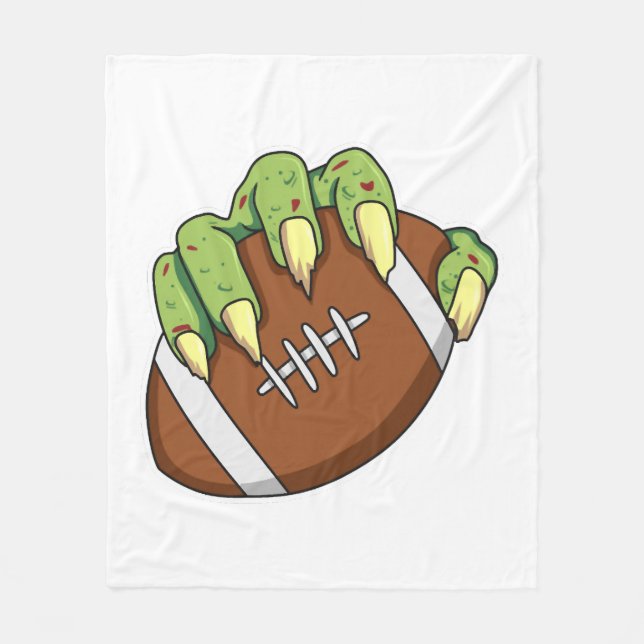 Fotbollsformat Halloween-design för fotboll Fläkt Fleecefilt (Framsidan)