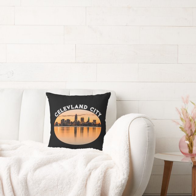 Fotbollsformen Cleveland City solset Skyline Kudde (Soffa)