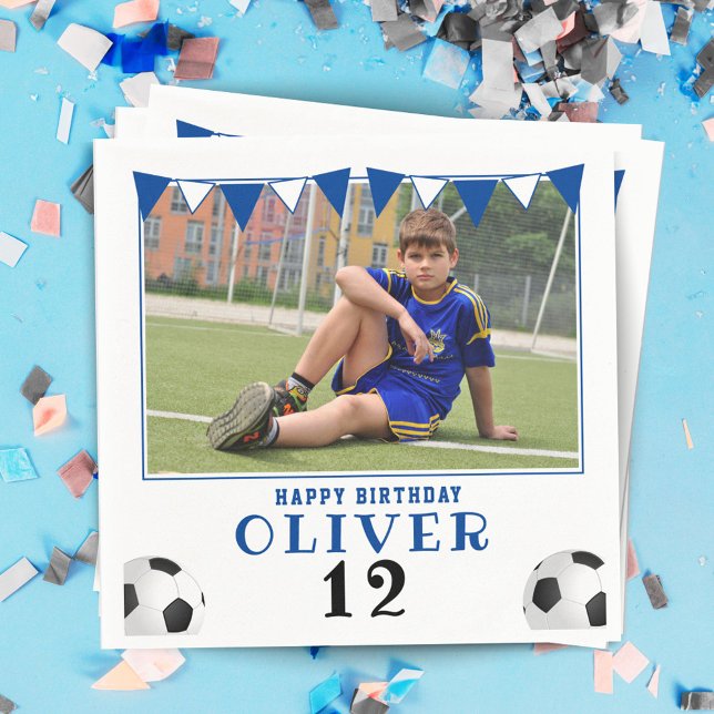 Fotbollsfoto Sports Birthday Pappersservett (Skapare uppladdad)