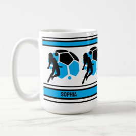 Fotbollsgåva från födelsedagen, Football Women Gir Kaffemugg
