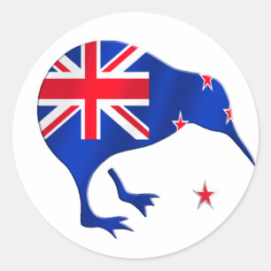 Fotbollsgåvor från kiwi Nya Zeeland flagga Runt Klistermärke