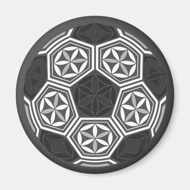 Fotbollsgeometri helig magnet (Framsidan)