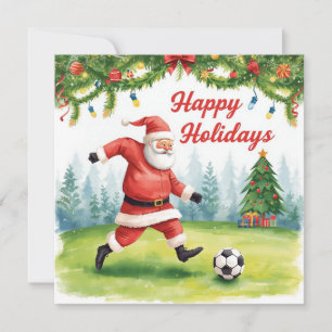 Fotbollsglada Högtider Tomte Jul Julkort