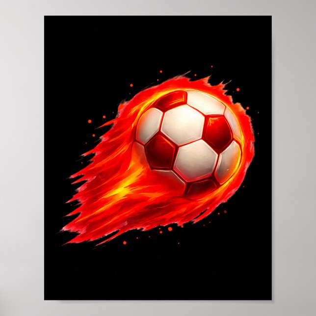Fotbollsglädje Färgstark Effekt Tie Dye Svart Gul  Poster (Framsidan)