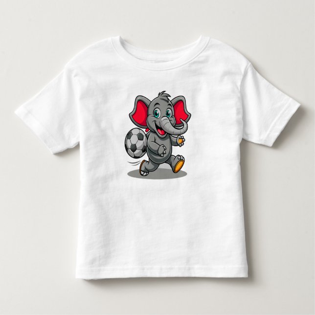 Fotbollsgrafik baby Elephant Spelande Bord T Shirt (Framsida)