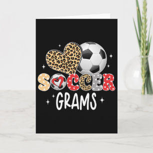 Fotbollsgram Cute Leopard Heart Fotbollsspelare Kä Kort