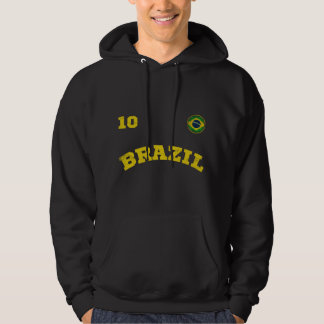 Fotbollsgrupp 10 i Retro Stil Brasilien Hoodie