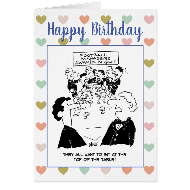 Fotbollshanterare - kvällsmagn hälsningskort (Framsidan)