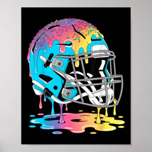 Fotbollshjälm Glass som dropp från Amerikansk fotb Poster