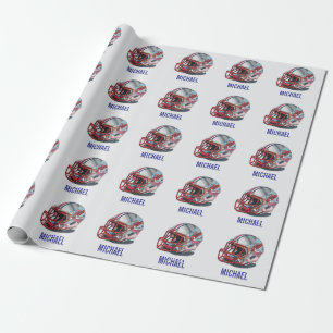 Fotbollshjälm Pop Art Motiverande Namn Presentpapper