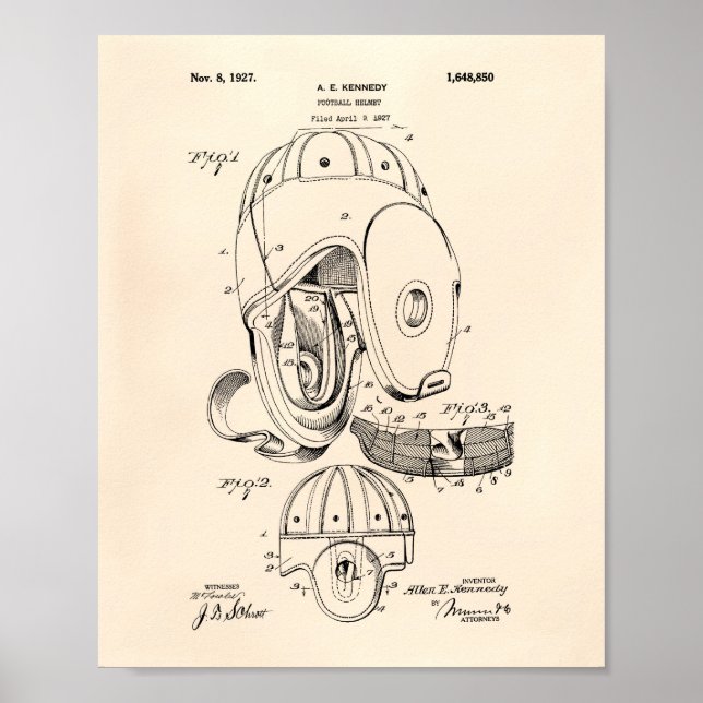 Fotbollshjälmen 1927 Patent Art - Gamla peper Poster (Framsidan)