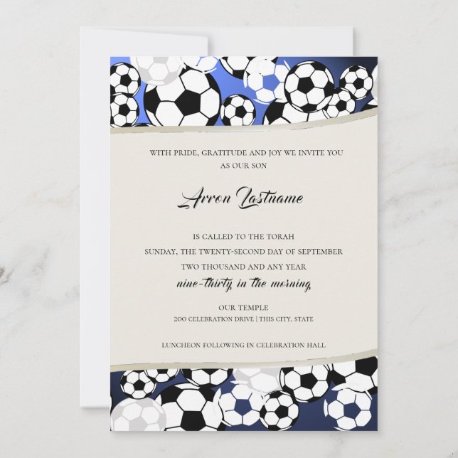 Fotbollsinbjudan Pub Mitzvah Inbjudningar (Baksida)